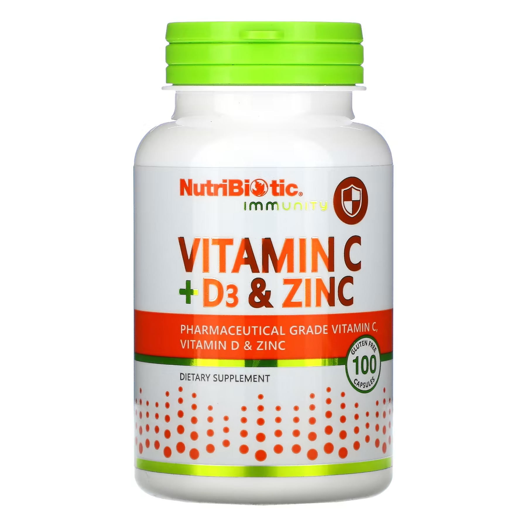 Вітамін C, D3 та цинк для імунітету, NutriBiotic Immunity Vitamin C + D3 & Zinc, 100 капсул