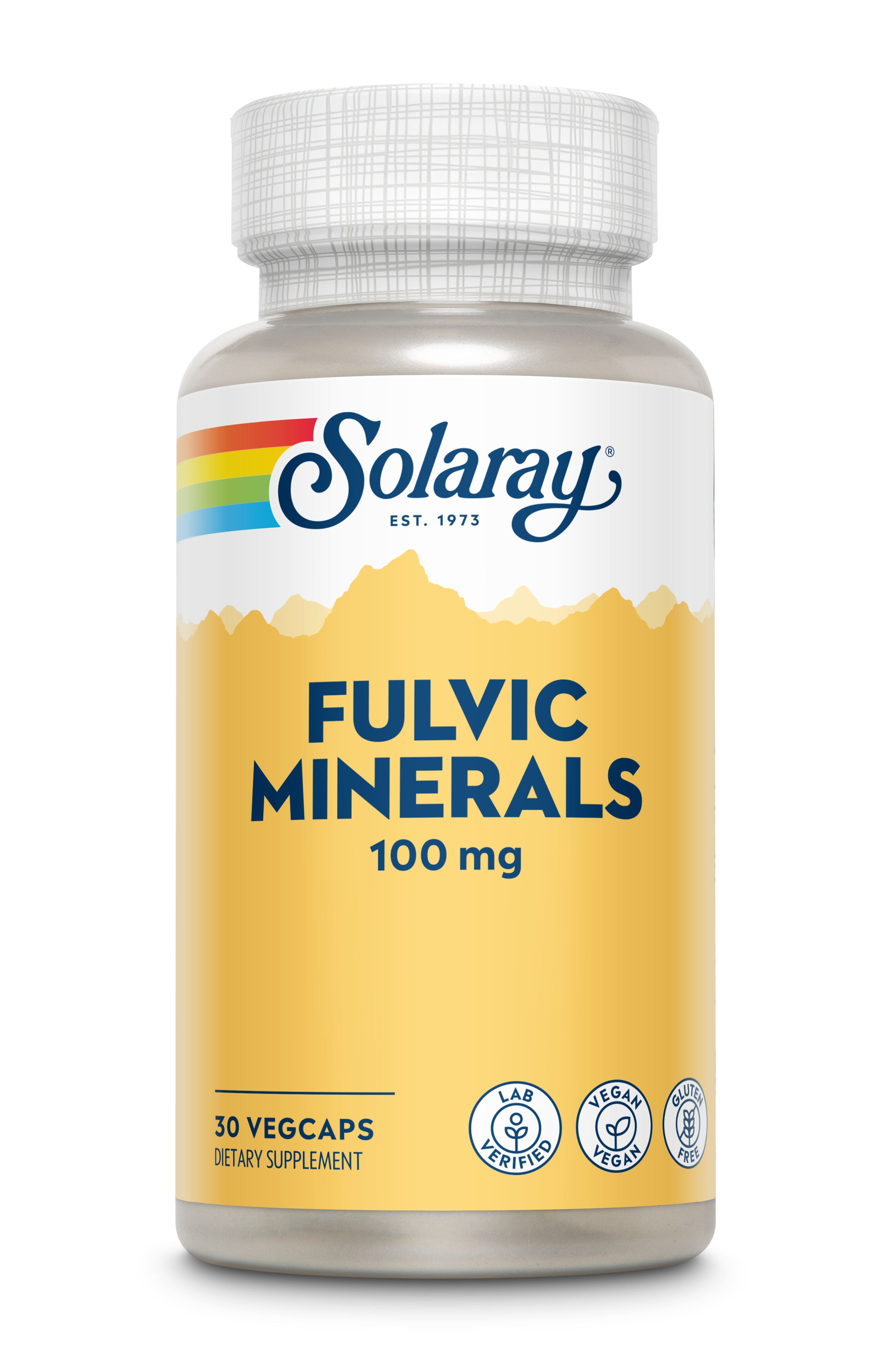 Фульвові мінерали, Solaray Fulvic Minerals, 100 мг, 30 вегетаріанських капсул