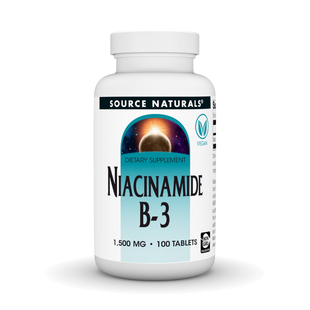 Ніацинамід (вітамін B3) з уповільненим вивільненням, Source Naturals Niacinamide B-3 Timed Release, 1500 мг, 100 таблеток
