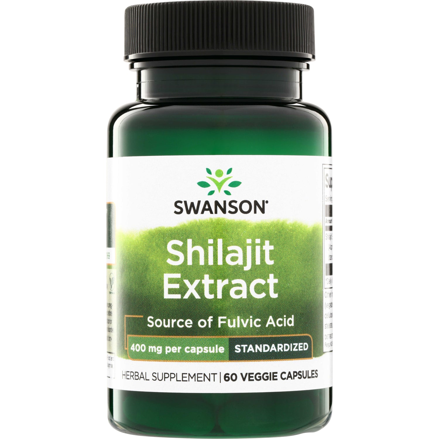 Екстракт муміє стандартизований, Swanson Shilajit Extract Standardized, 400 мг, 60 вегетаріанських капсул
