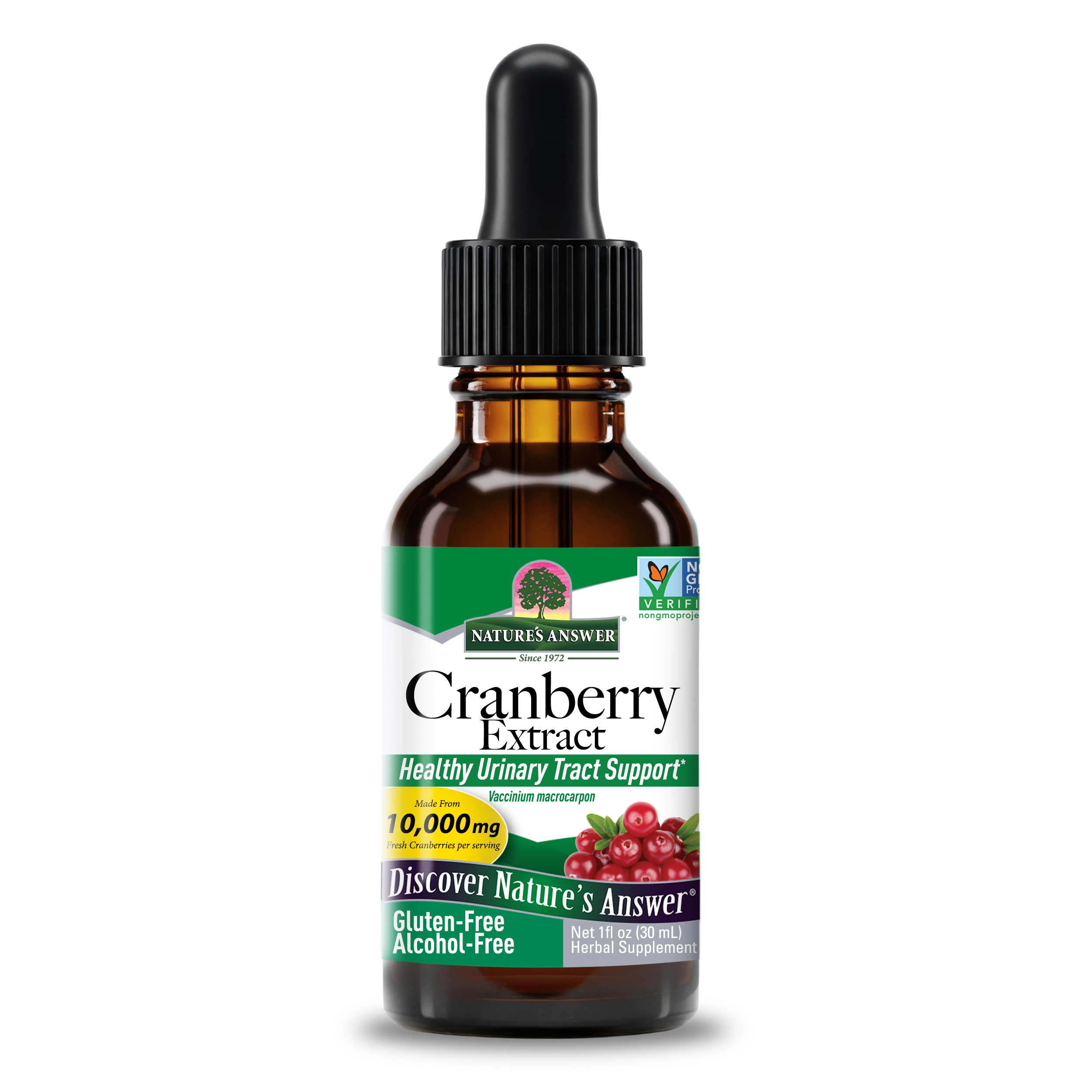 Екстракт журавлини, Nature's Answer Cranberry Extract Alcohol-Free, 10000 мг, 30 мл