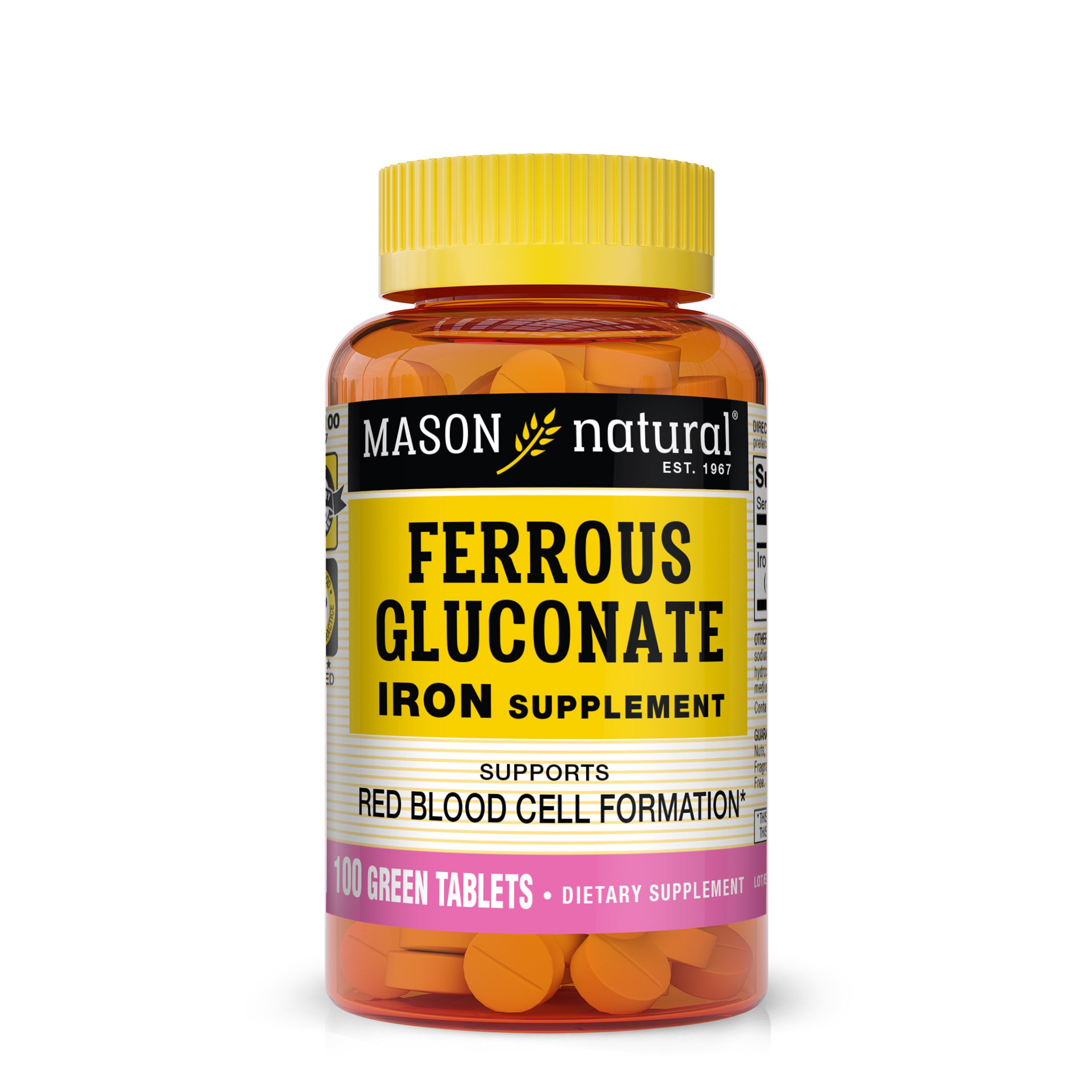 Глюконат заліза, Mason Natural Ferrous Gluconate, 240 мг, 100 таблеток