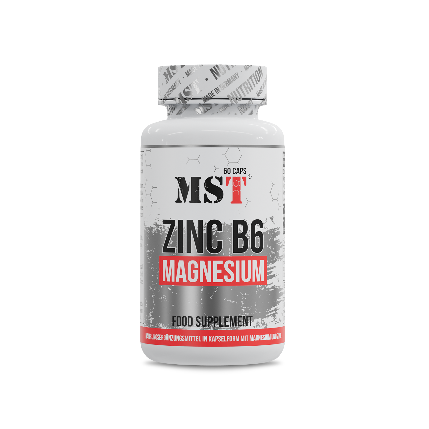 Цинк, магній та вітамін B6, MST Zinc Magnesium B6, 60 вегетаріанських капсул