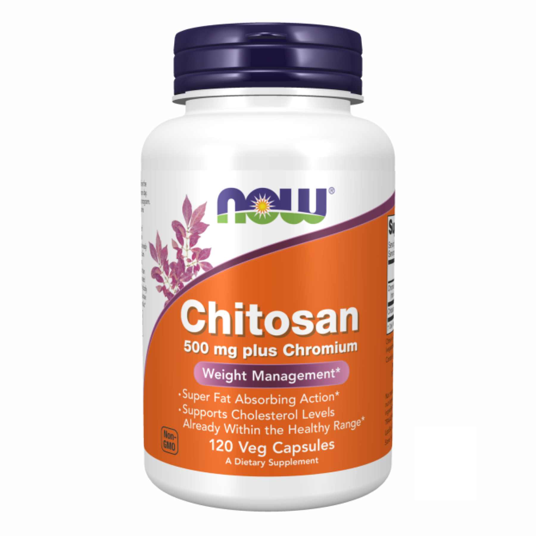 Хітозан та хром для схуднення, Now Foods Chitosan plus, 500 мг, 120 вегетаріанських капсул