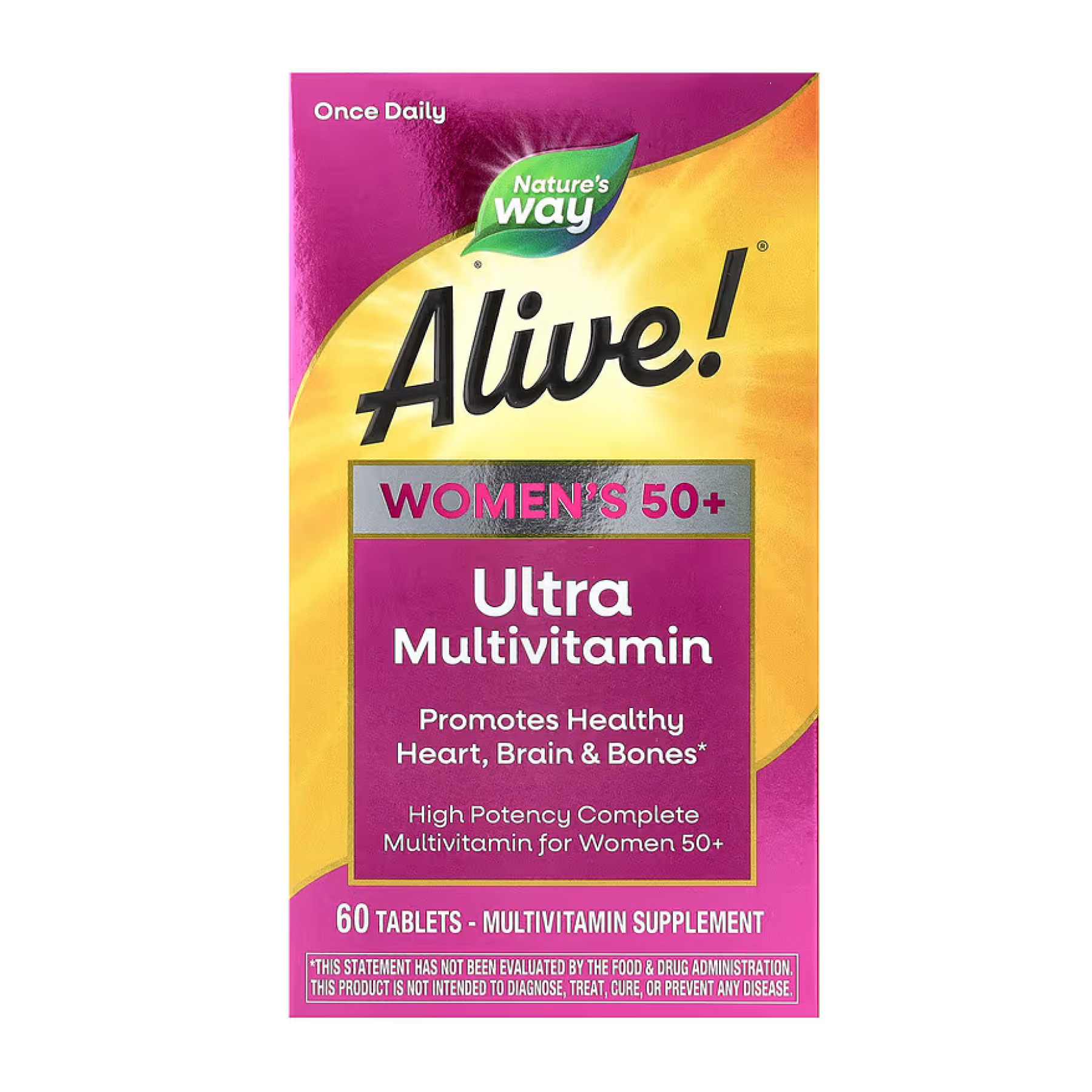 Мультивитамины для женщин 50+, Nature's Way Alive! Women's 50+ Ultra Multivitamin, 60 таблеток