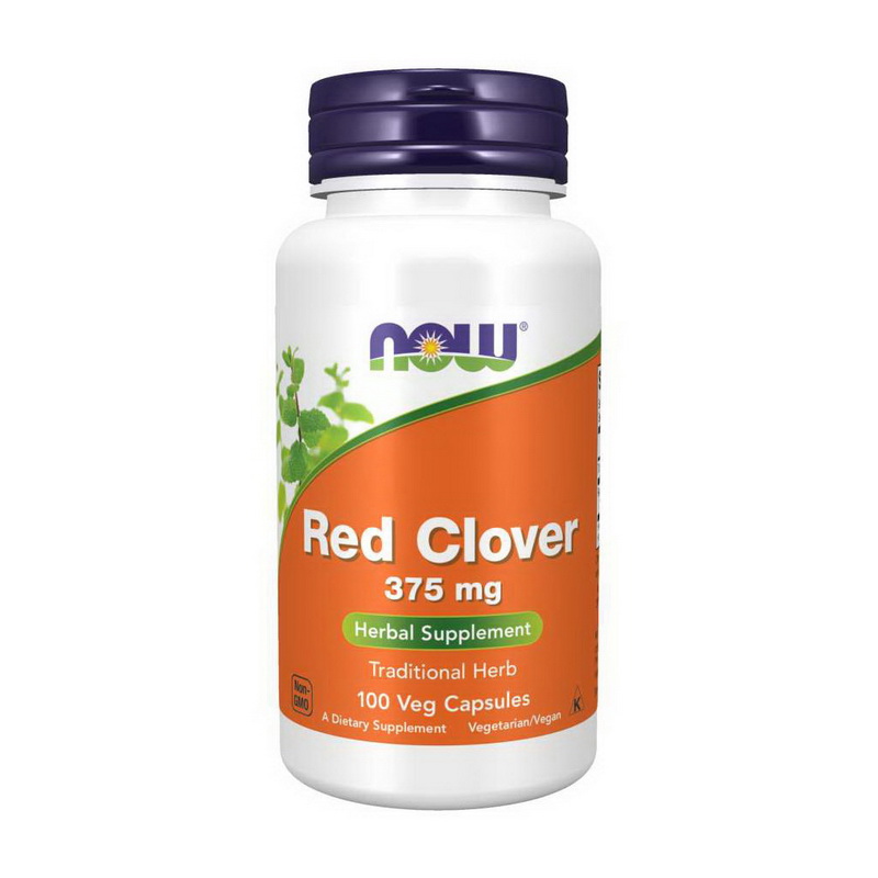 Красный клевер, Now Foods Red Clover, 375 мг, 100 мягких капсул