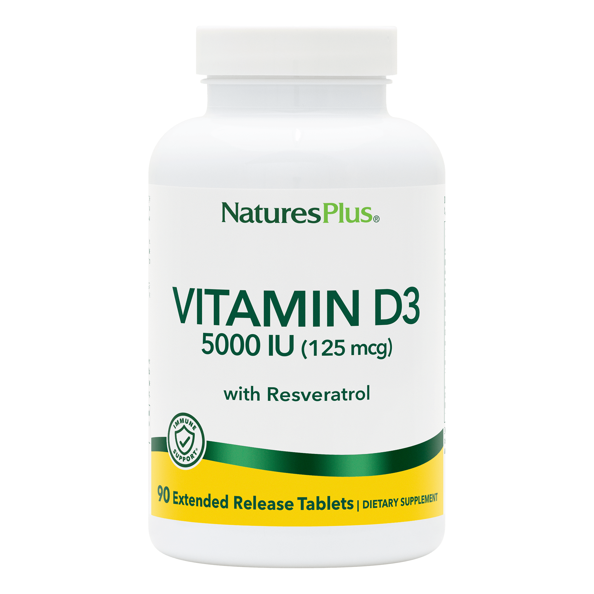 Вітамін D3, Natures Plus Ultra Vitamin D3, 5000 МО, 90 таблеток з уповільненим вивільненням