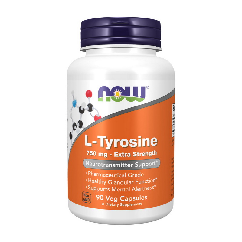 L-тирозин, Now Foods L-Tyrosine 750 mg, 90 капсул