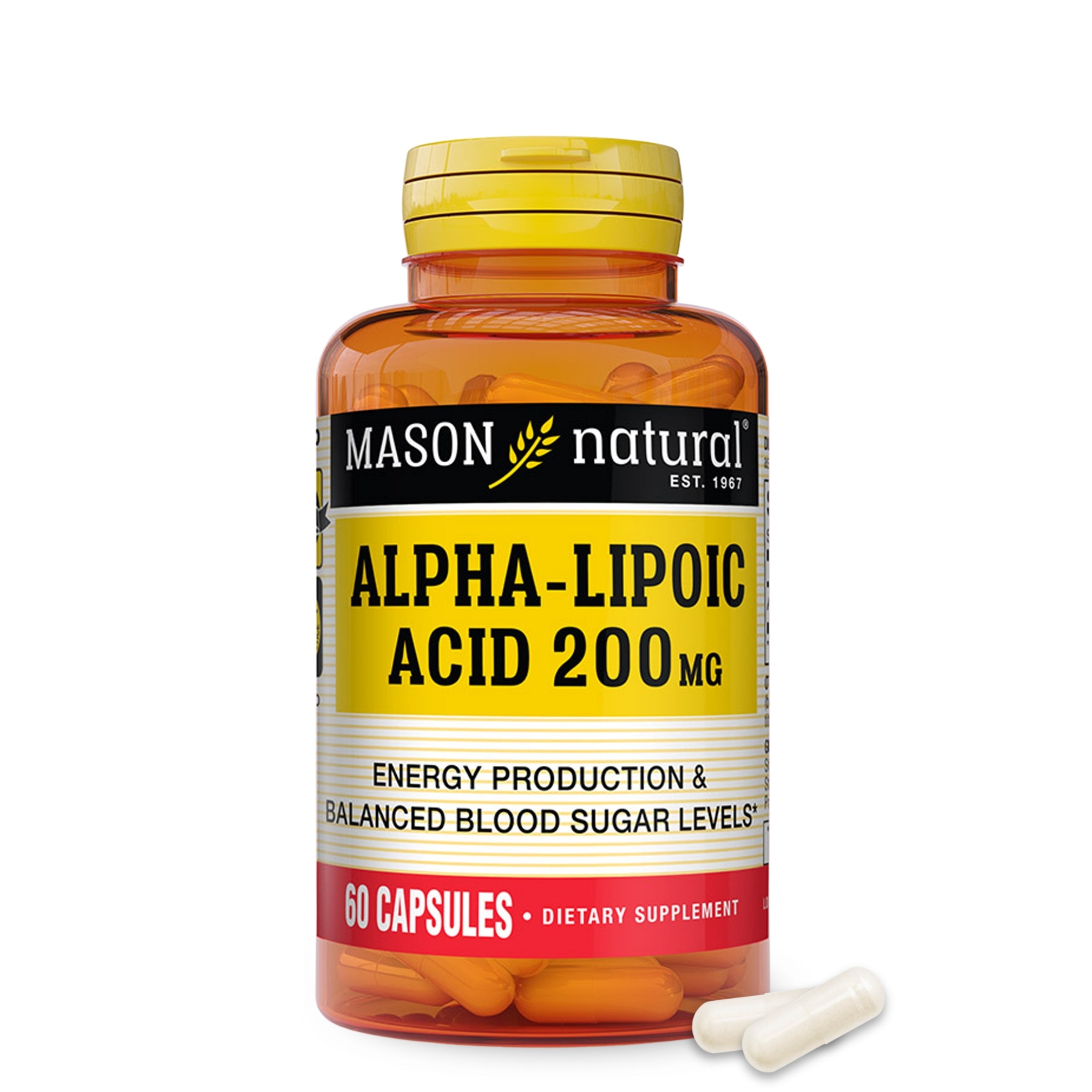Альфа-ліпоєва кислота, Mason Natural Alpha Lipoic Acid, 200 мг, 60 капсул