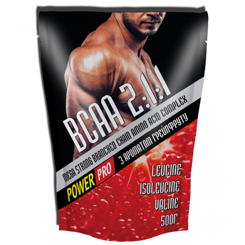 BCAA амінокислоти, Power Pro BCAA 2:1:1, 500 г (Грейпфрут)