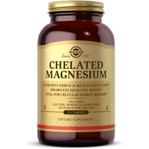 Хелатний магній, Solgar Chelated Magnesium, 250 таблеток