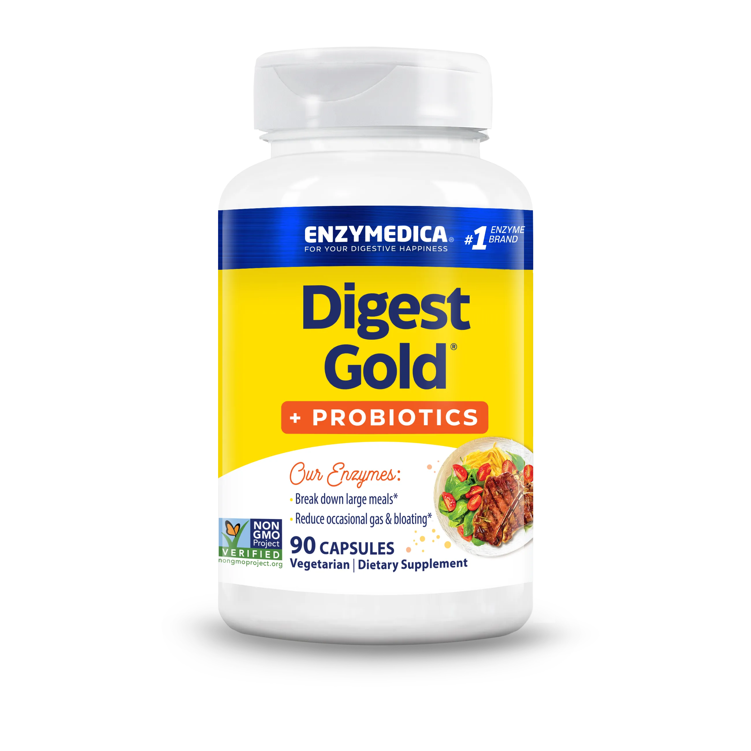 Ензими та пробіотики, Enzymedica Digest Gold Probiotics, 90 капсул