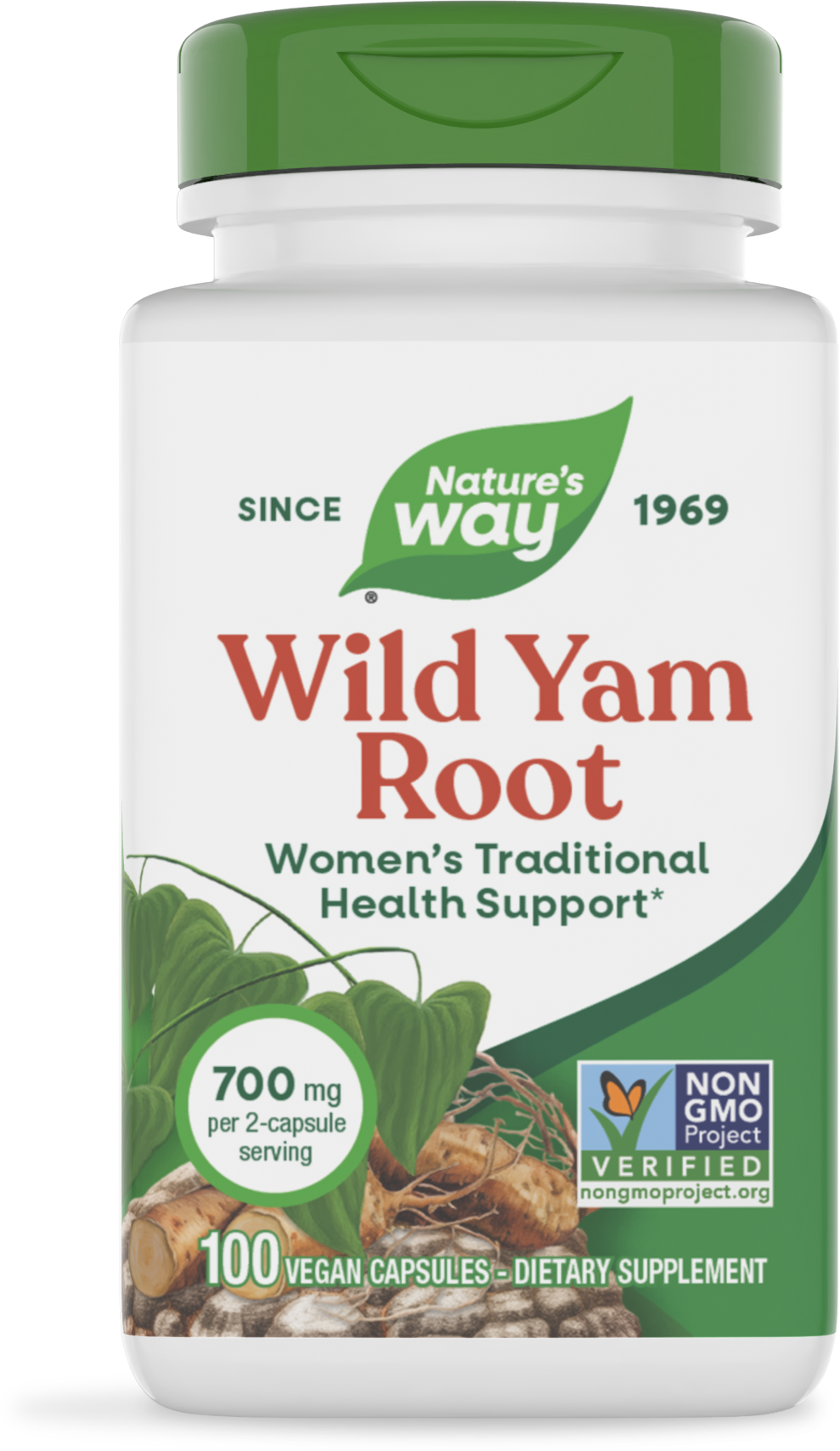 Дикий ямс, Nature's Way Wild Yam Root, 700 мг, 100 вегетаріанських капсул