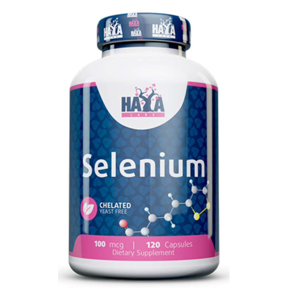 Селен хелатний, Haya Labs Chelated Selenium, 100 мкг, 120 капсул