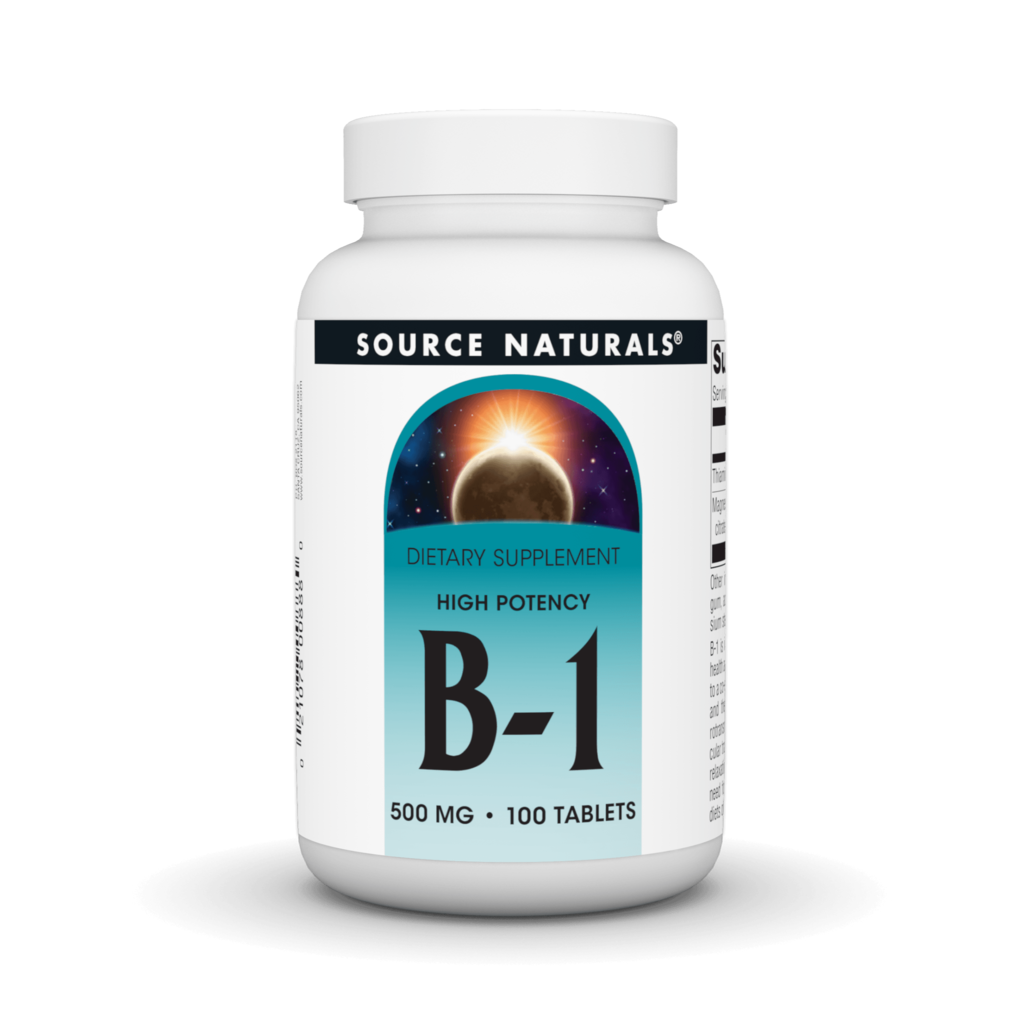 Витамин B1 тиамин, Source Naturals B-1 High Potency, 500 мг, 100 таблеток