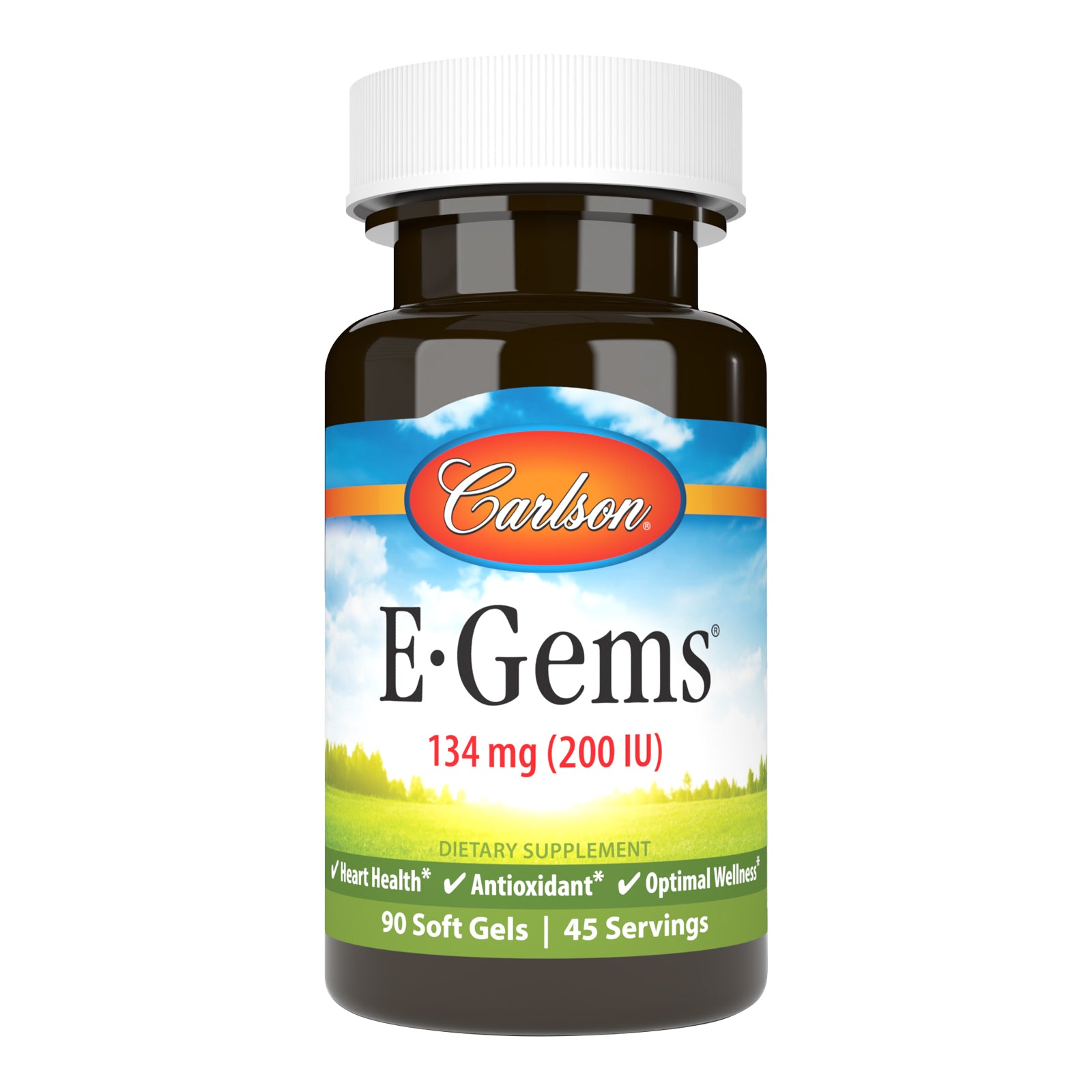 Вітамін Е, Carlson Labs E-Gems Natural Vitamin E, 200 МО, 90 м'яких капсул
