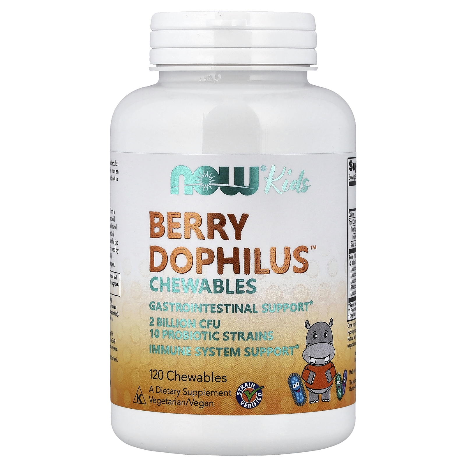 Пробіотики для дітей, Now Foods Kids Berry Dophilus, 120 жувальних таблеток (Ягоди)