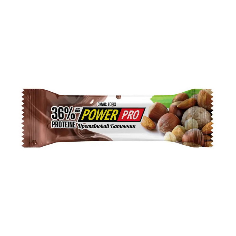 Протеїновий батончик, Power Pro 36%, 60 г (Горіхи)
