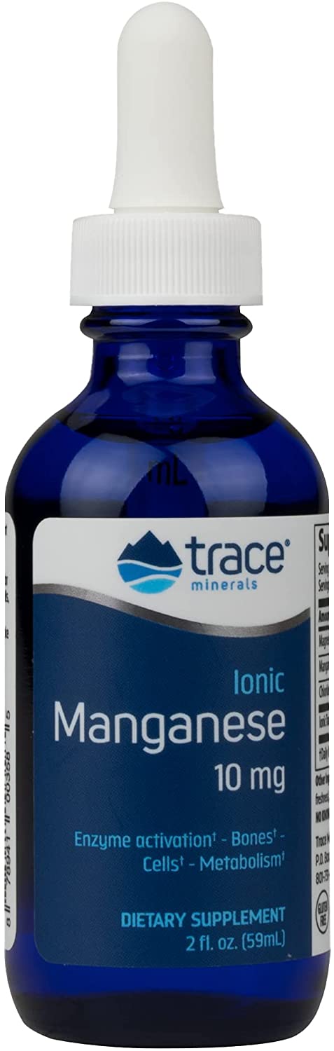 Марганець іонний, Trace Minerals Research Liquid Ionic Manganese, 10 мг, 59 мл