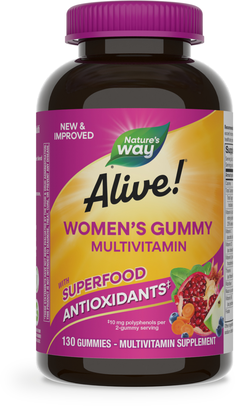 Мультивітаміни для жінок, смак ягід, Alive! Women's Gummy Multivitamin, Nature's Way, 130 жувальних цукерок