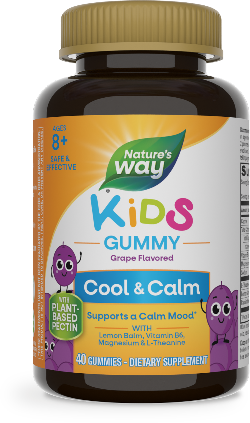 Комплекс для спокою дітей, Nature's Way Kids Cool, Calm & Collected, 40 жувальних цукерок (Виноград)