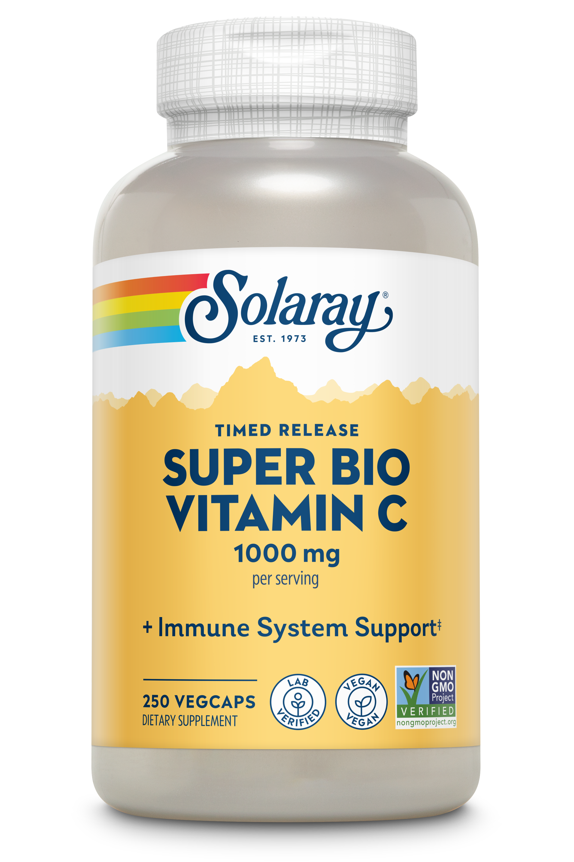 Вітамін C буферізований, Solaray Super Bio Vitamin C, 1000 мг, 250 вегетаріанських капсул