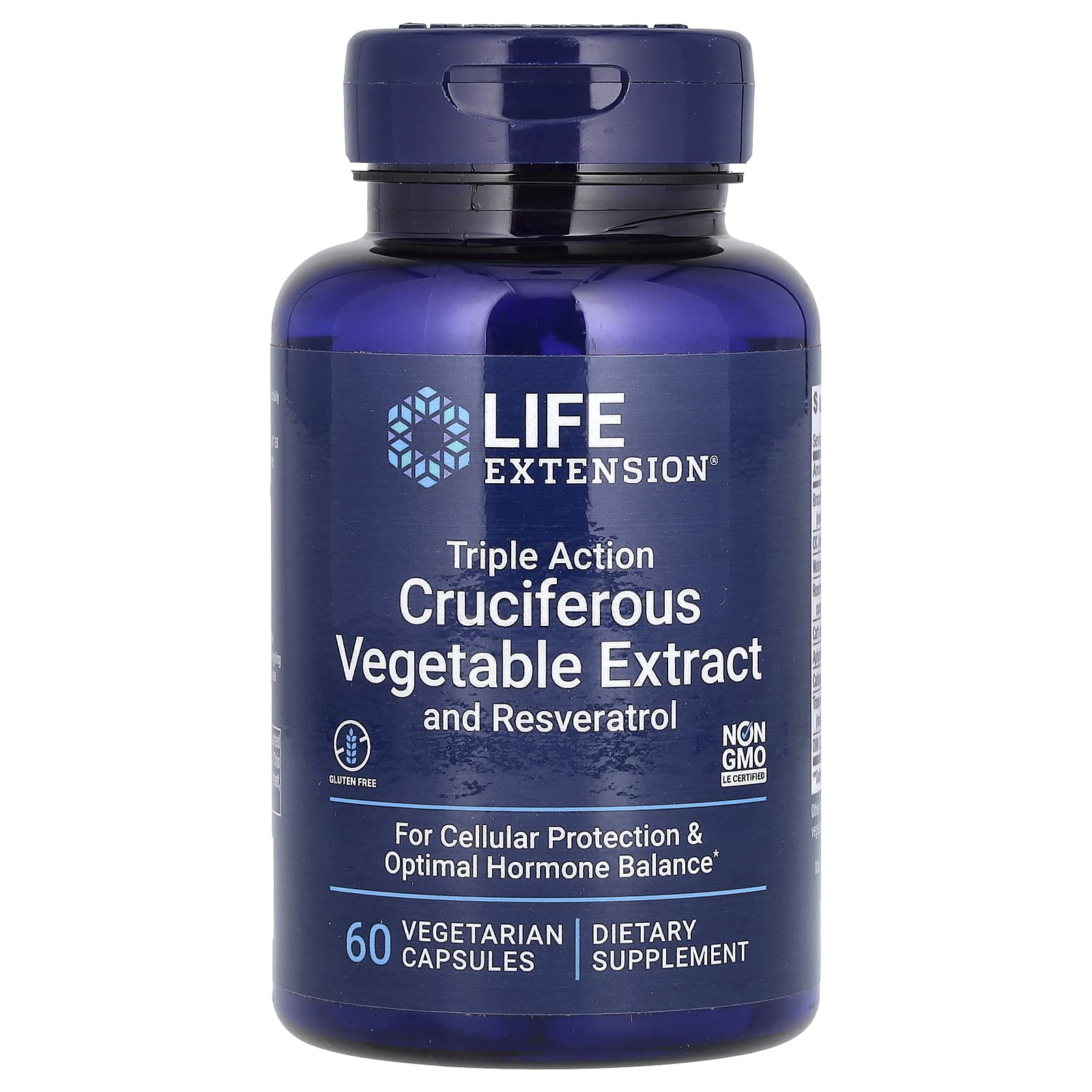 Екстракт хрестоцвітих овочів з ресвератролом, Life Extension Triple Action Cruciferous Vegetable Extract with Resveratrol, 60 вегетаріанських капсул