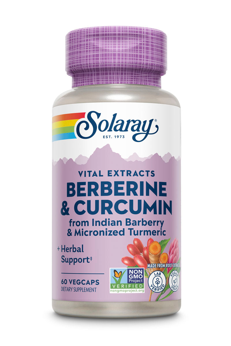 Берберин та куркумін, Solaray Berberine & Curcumin, 600 мг, 60 вегетаріанських капсул