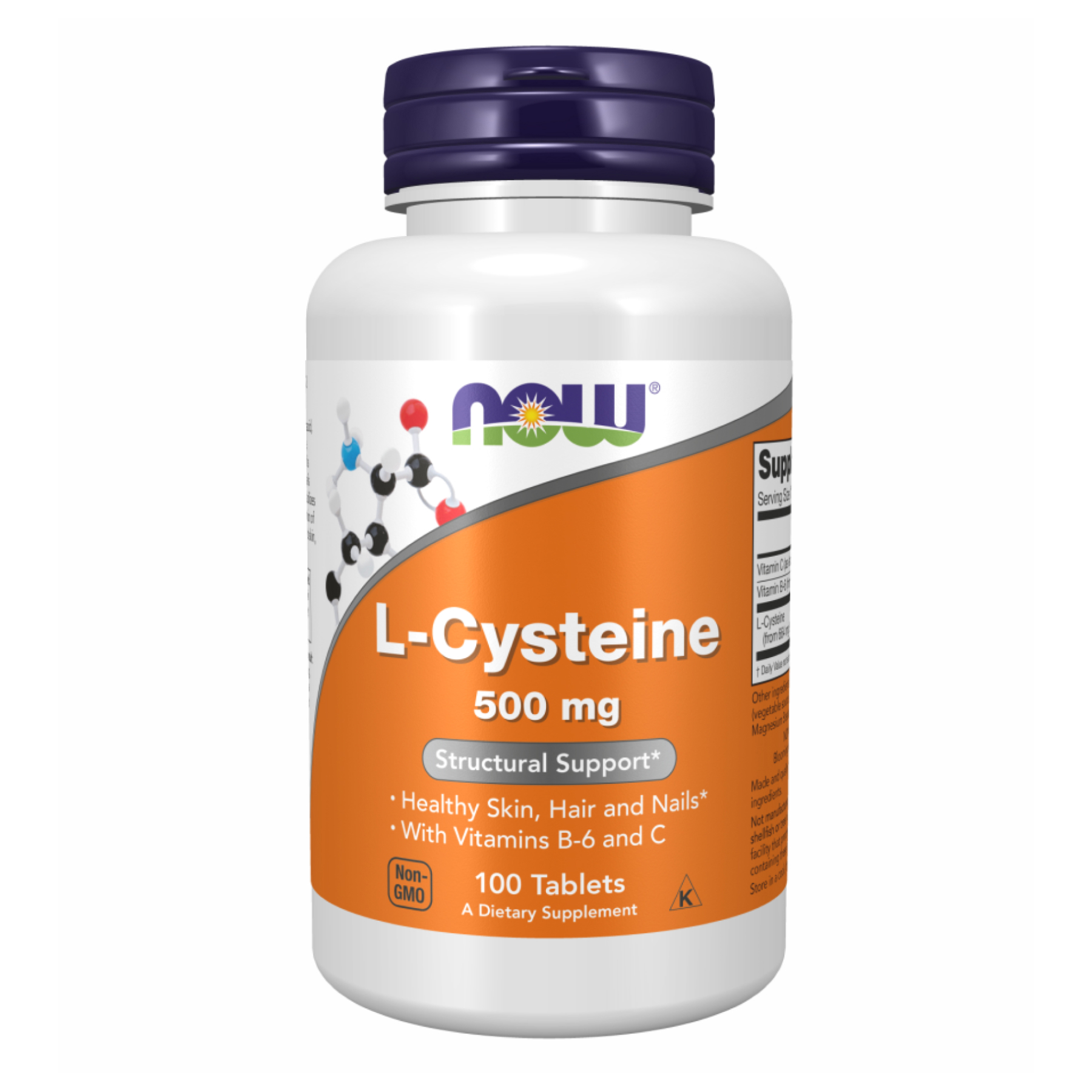 L-Цистеїн, Now Foods L-Cysteine, 500 мг, 100 таблеток