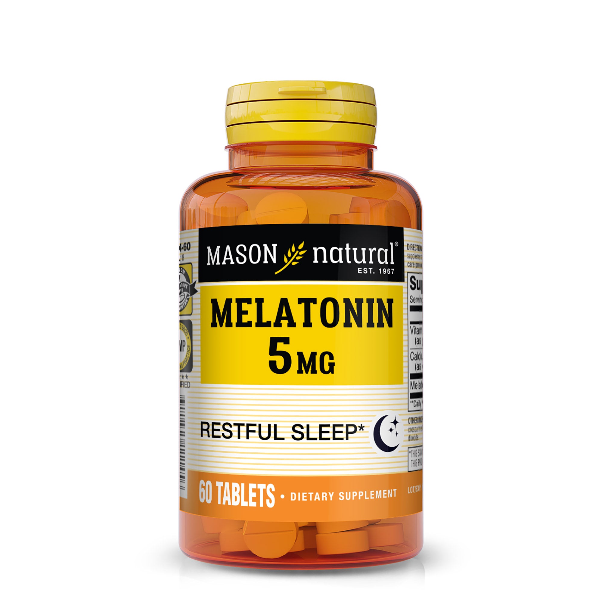 Мелатонін для сну, Mason Natural Melatonin, 5 мг, 60 таблеток
