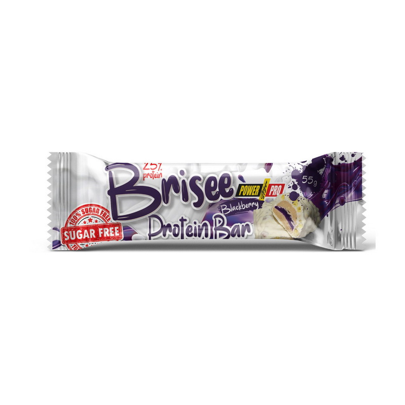 Протеиновый батончик, Power Pro Brisee Protein Bar 25% sugar free, 55 г (Ежевика)