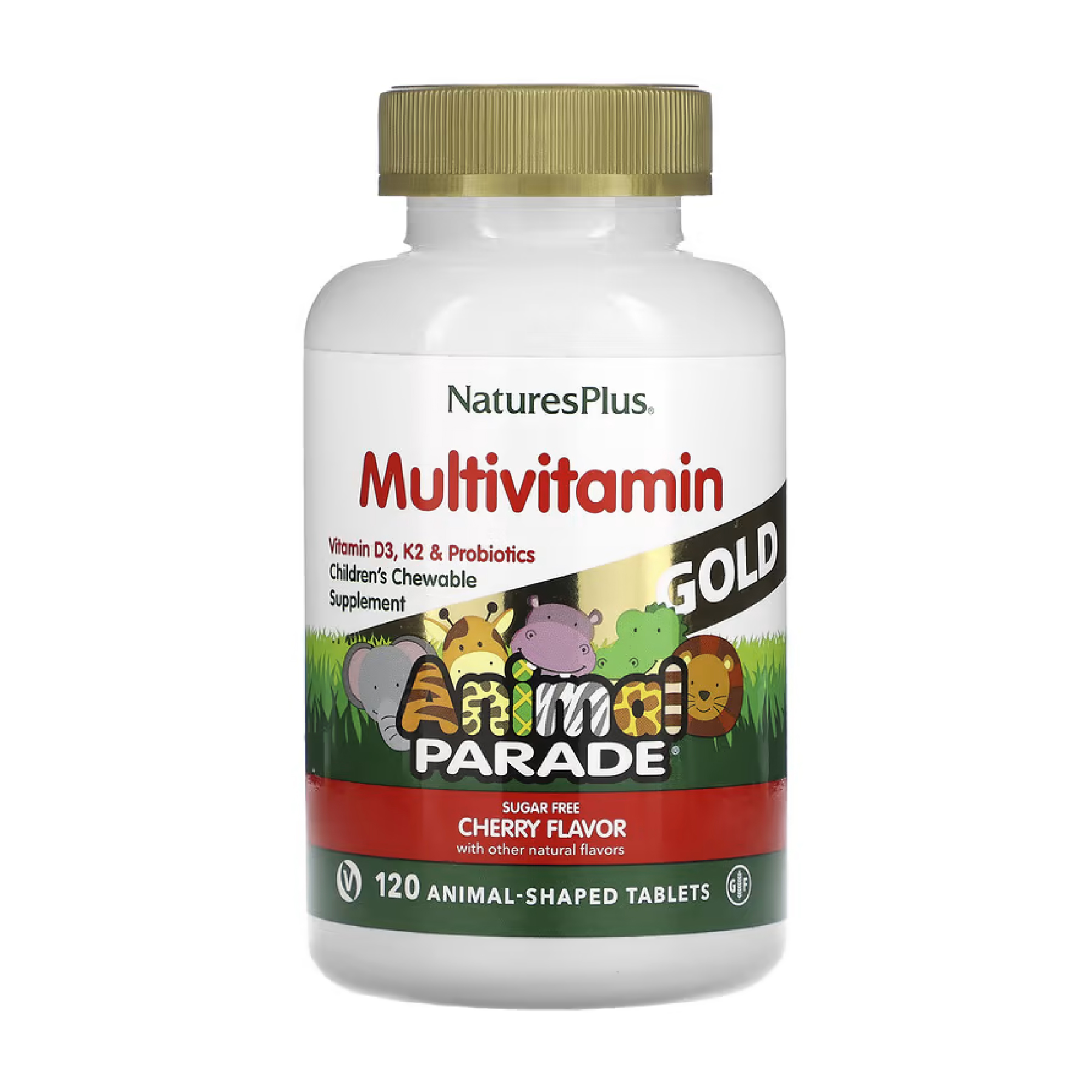 Мультивітаміни для дітей, Natures Plus Animal Parade Gold, 120 таблеток (Вишня)