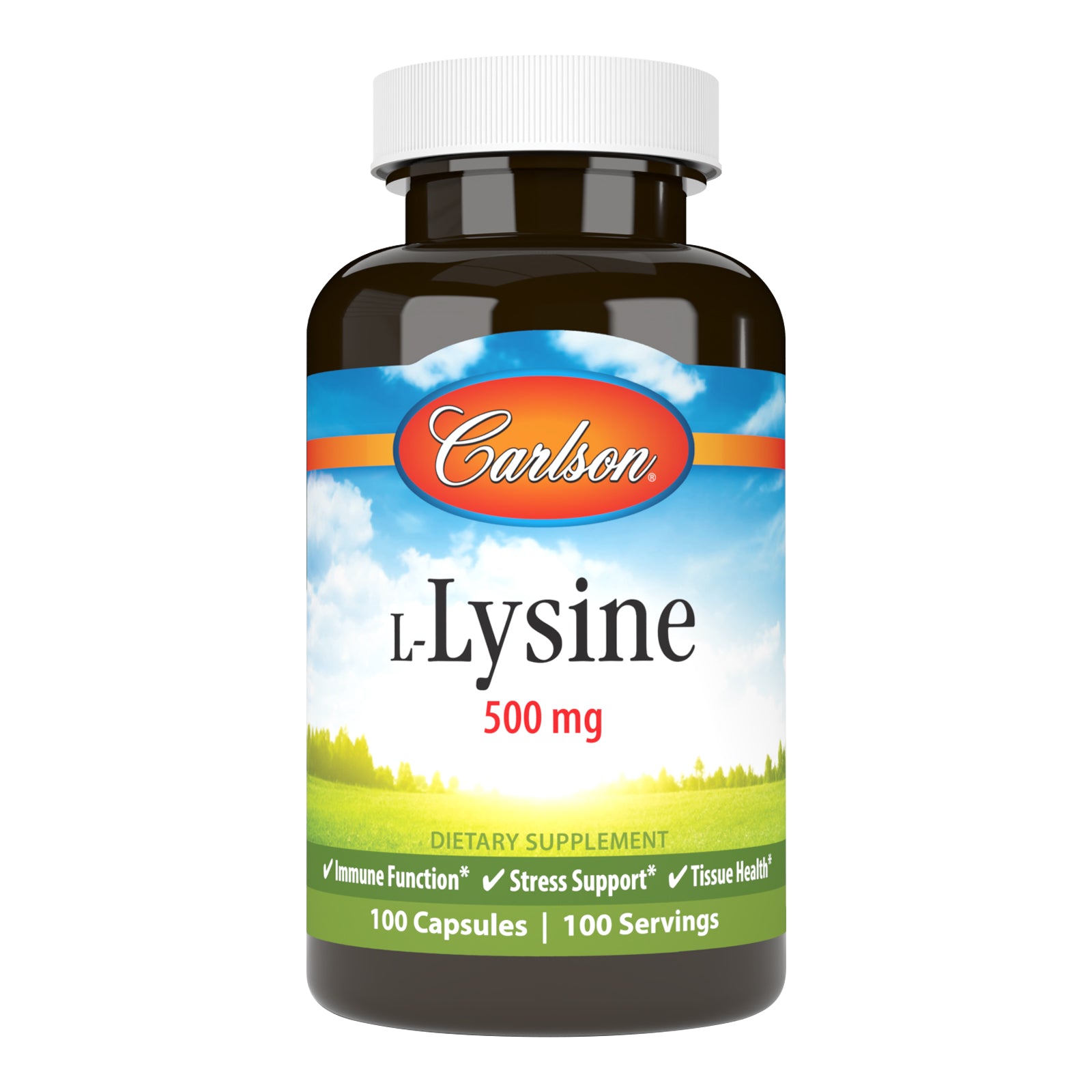 L-лізин, Carlson Labs L-Lysine, 500 мг, 100 капсул