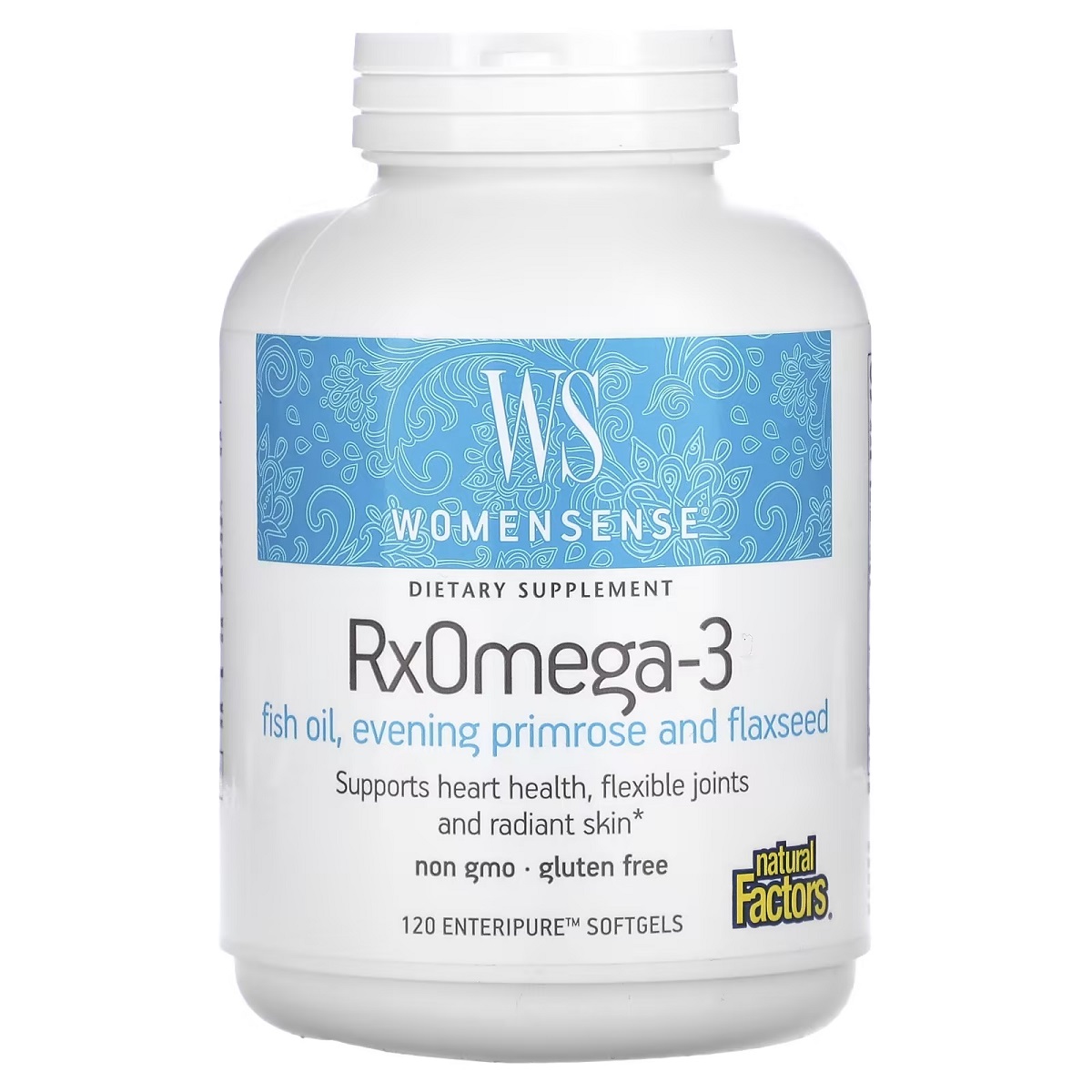 Омега-3 для жінок, Natural Factors WomenSense RxOmega-3, 120 м'яких капсул