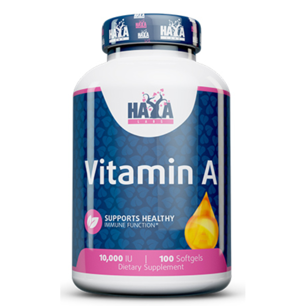 Вітамін A, Haya Labs Vitamin A, 10000 МО, 100 м'яких капсул