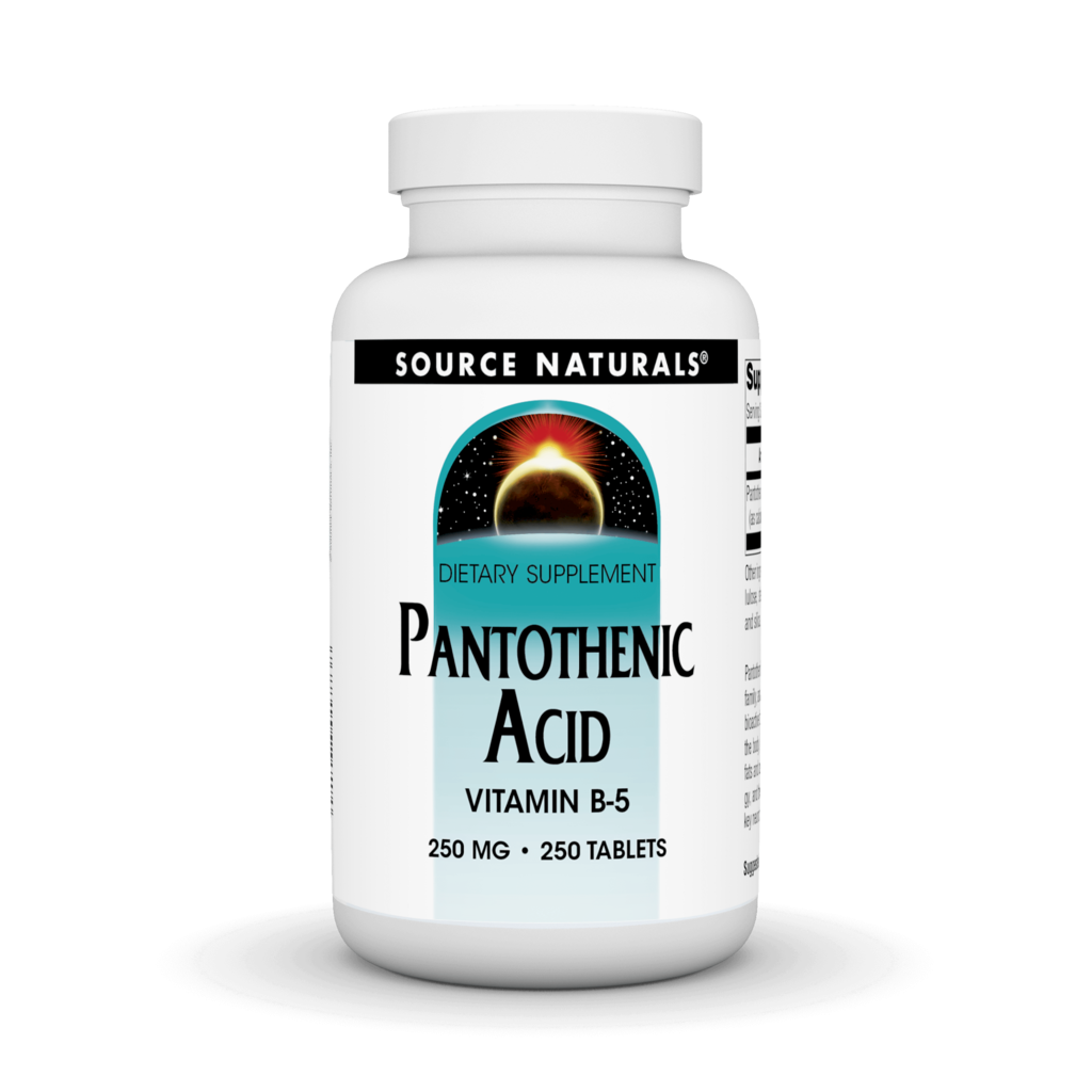 Пантотенова кислота (вітамін B5), Source Naturals Pantothenic Acid, 250 мг, 250 таблеток