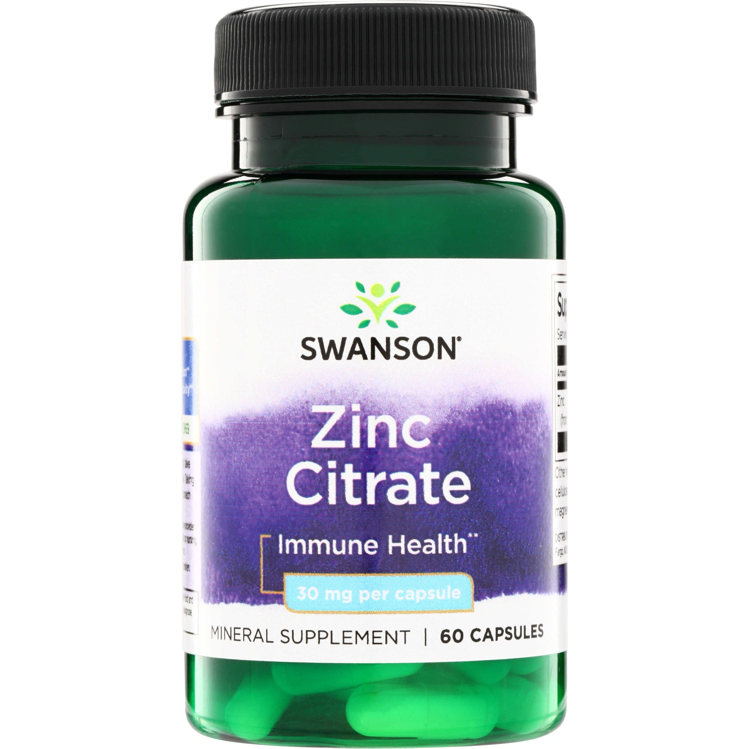 Цинк цитрат, Swanson Zinc Citrate, 30 мг, 60 капсул