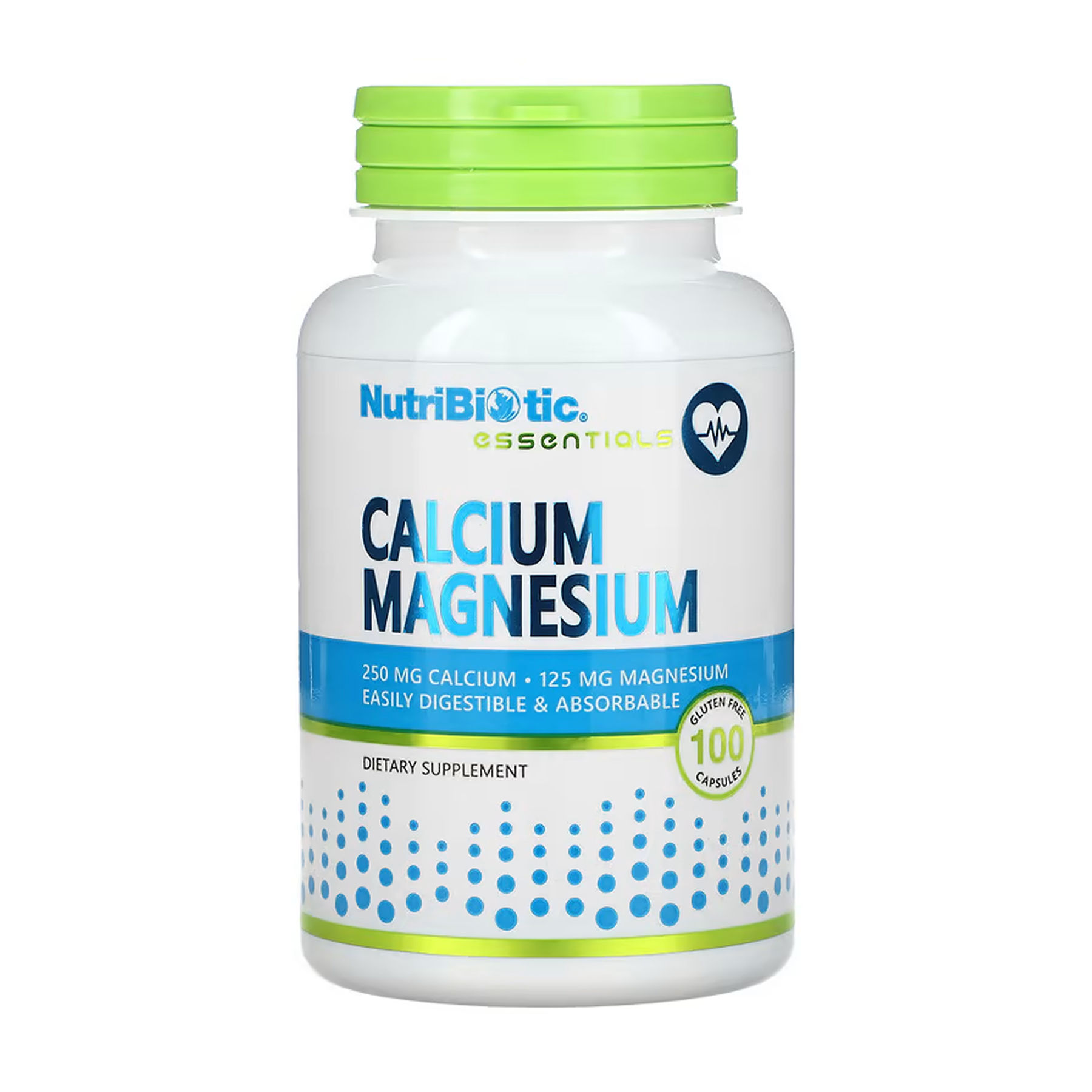 Кальцій та магній, NutriBiotic Calcium Magnesium, 100 капсул