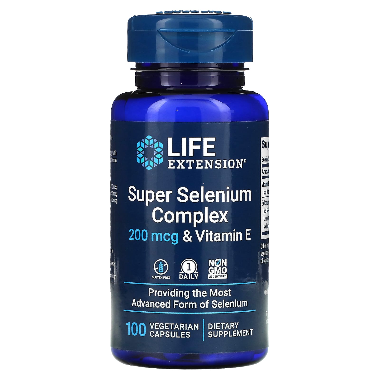 Селен із вітаміном Е, Life Extension Super Selenium Complex & Vitamin E, 200 мкг, 100 вегетаріанських капсул
