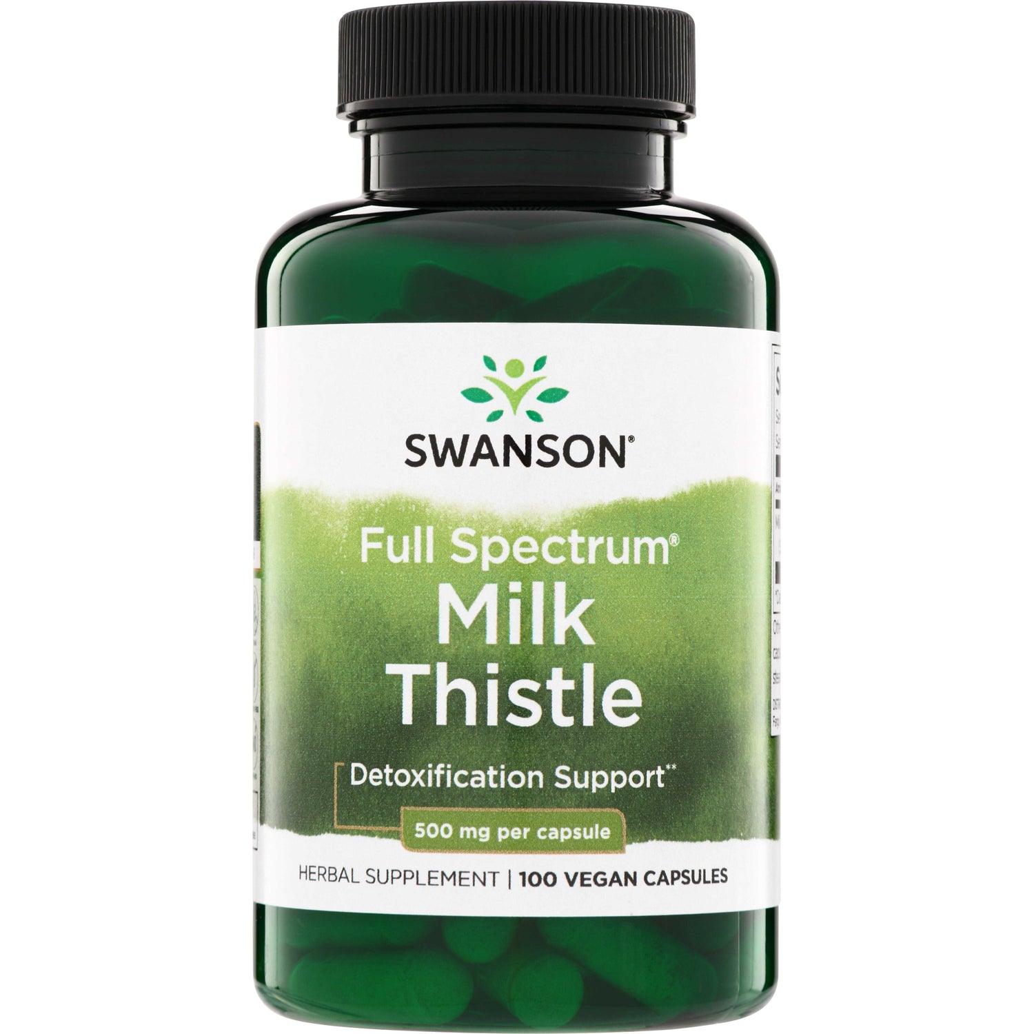 Розторопша, Swanson Full Spectrum Milk Thistle, 500 мг, 100 вегетаріанських капсул
