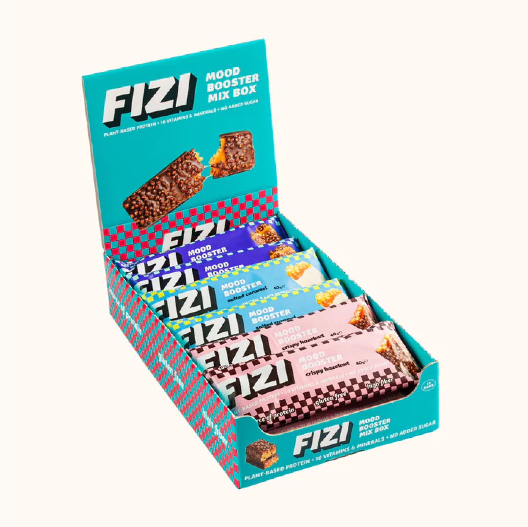 Енергетичний батончик, FIZI Mood Booster 12 шт. по 40 г. (Мікс)
