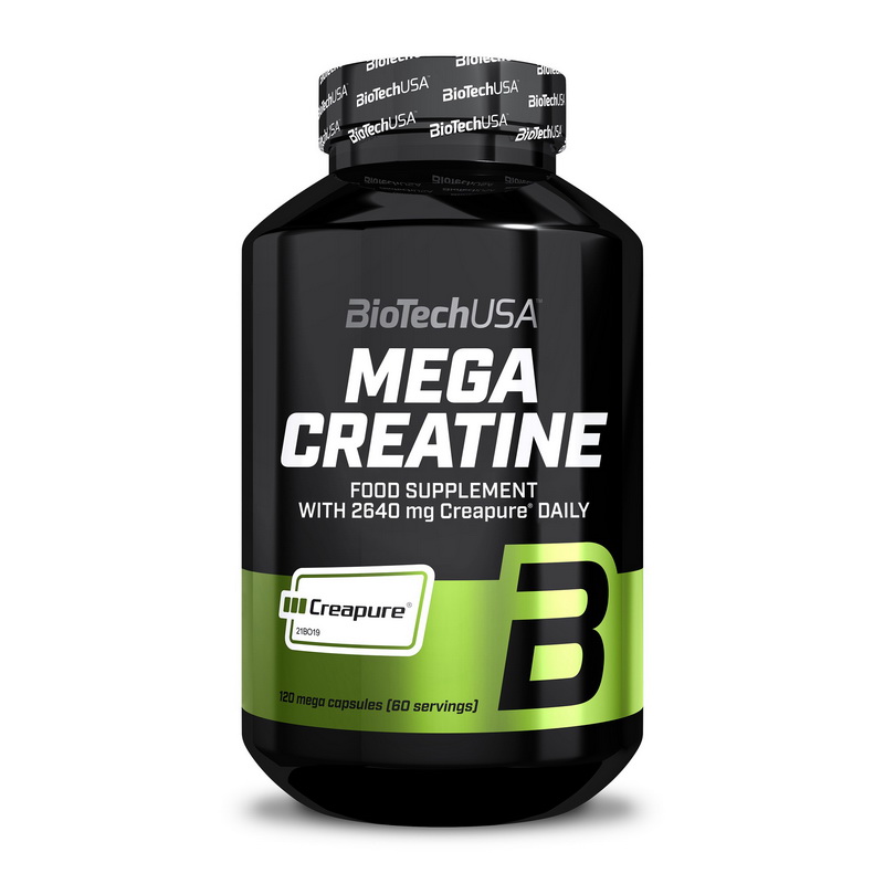 Креатин, BioTech Mega Creatine Creapure, 120 капсул