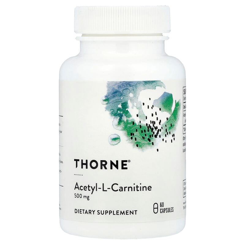 Ацетил-L-карнітин, Thorne Research Acetyl-L-Carnitine, 500 мг, 60 капсул