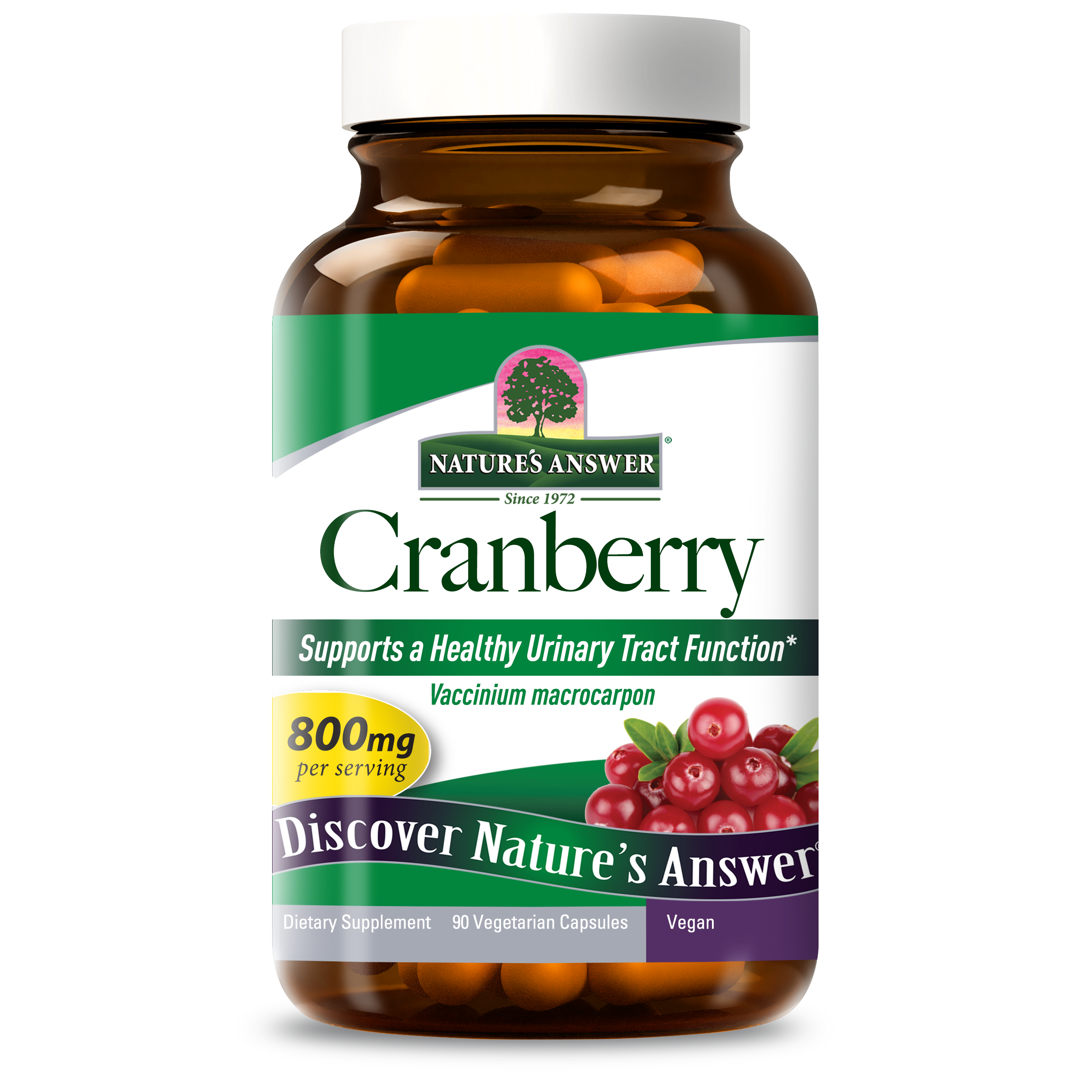 Журавлина, Nature's Answer Cranberry, 800 мг, 90 вегетаріанських капсул