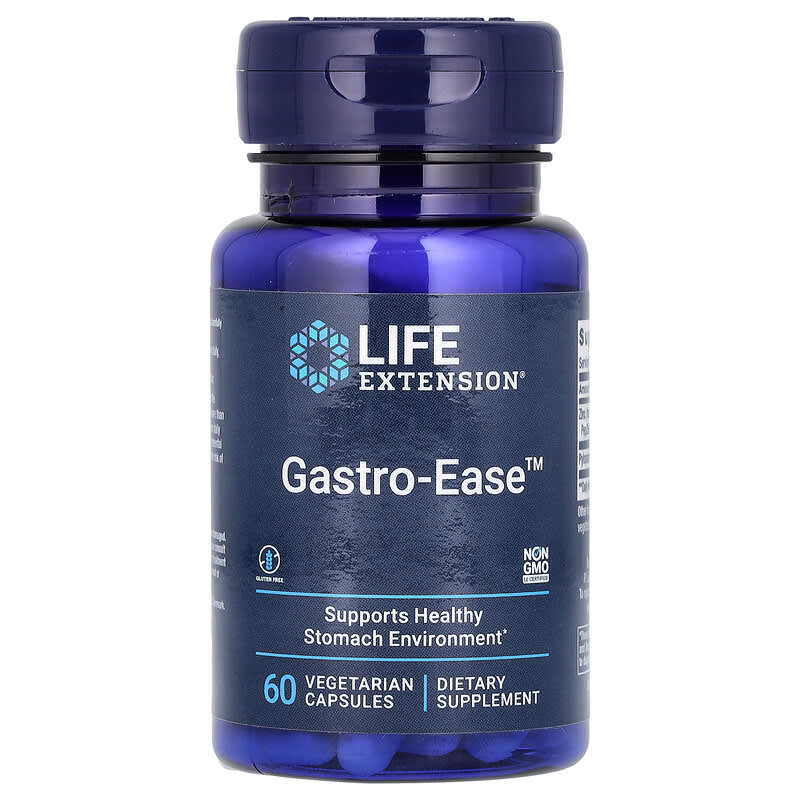 Відновлення мікрофлори шлунка, Life Extension Gastro-Ease, 60 вегетаріанських капсул