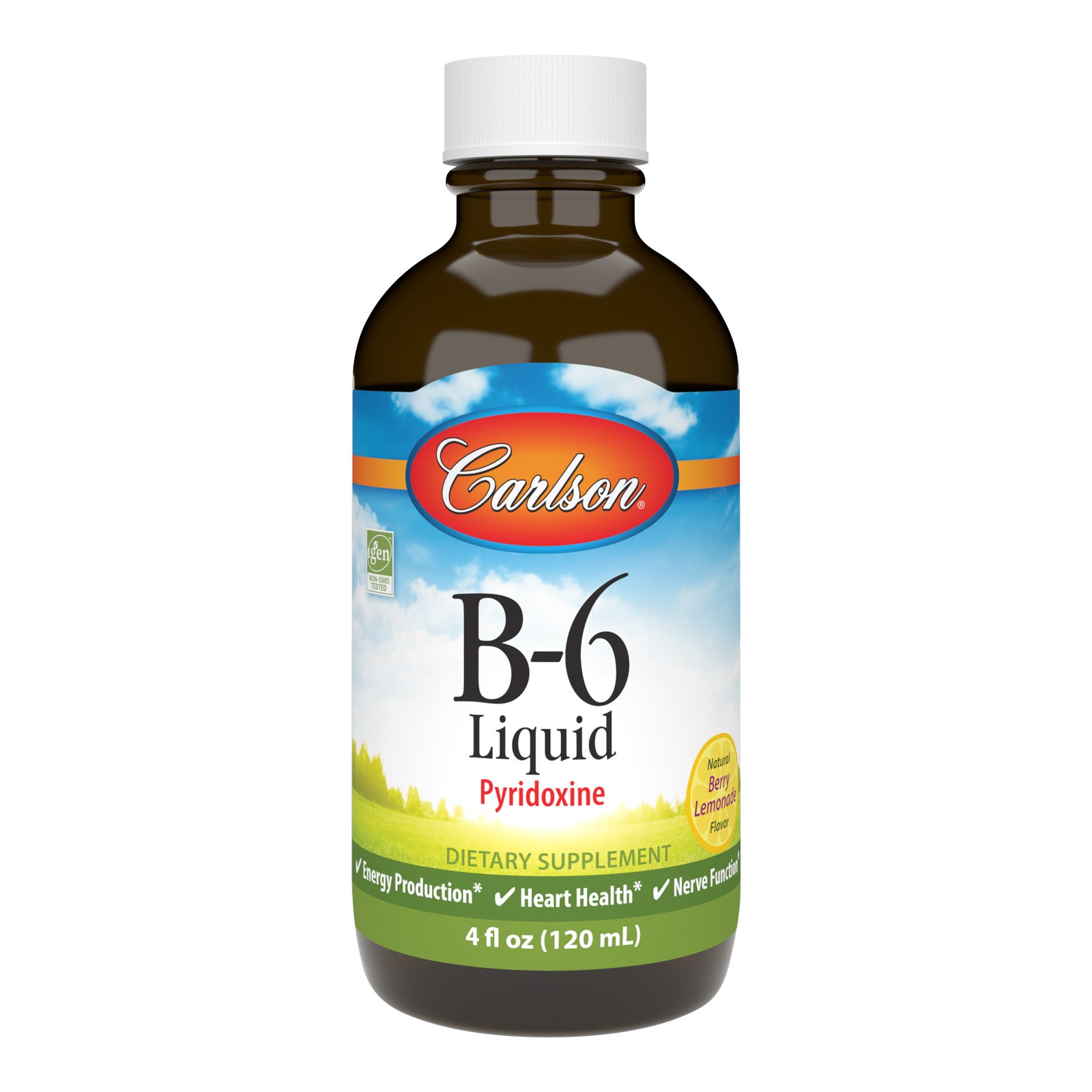 Вітамін B6, Carlson Labs B-6 Liquid, 100 мг, 120 мл (ягідний лимонад)