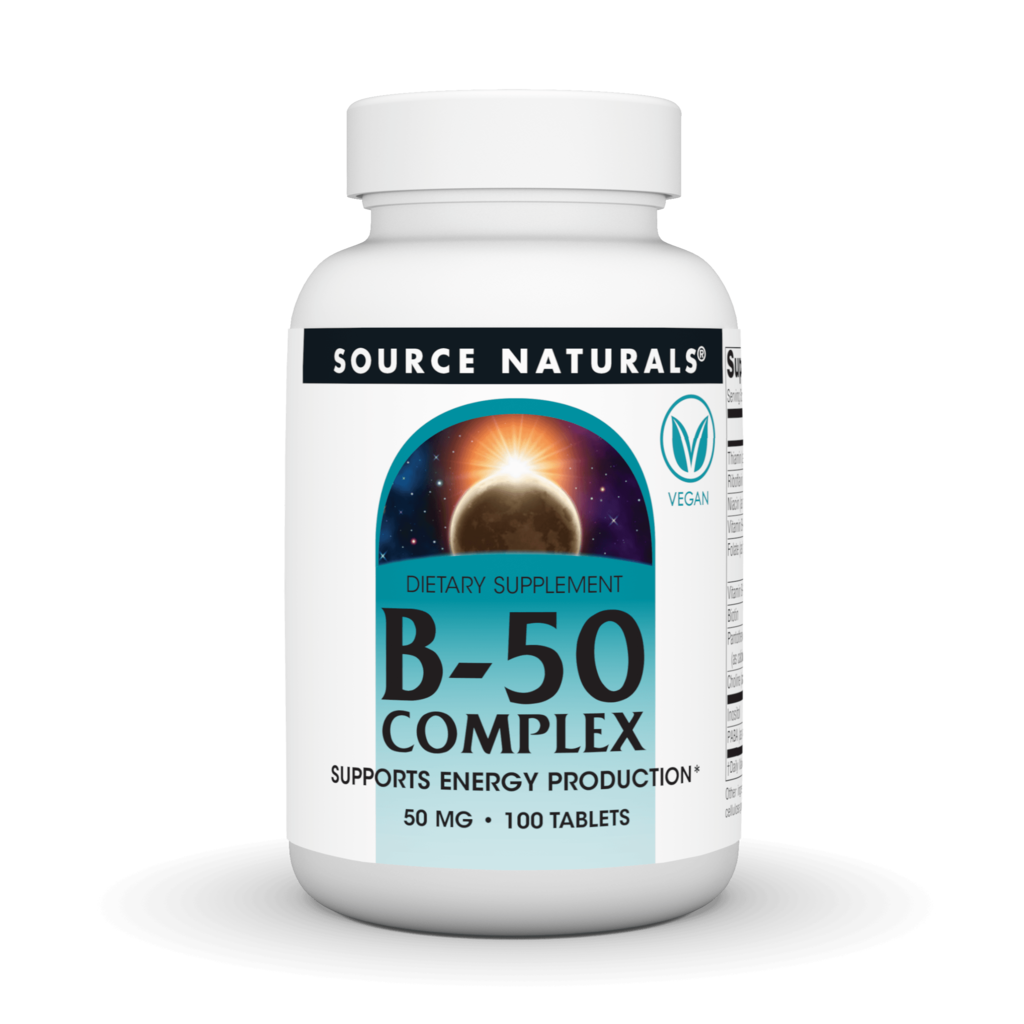 Комплекс вітамінів групи B, Source Naturals B-50 Complex, 50 мг, 100 таблеток