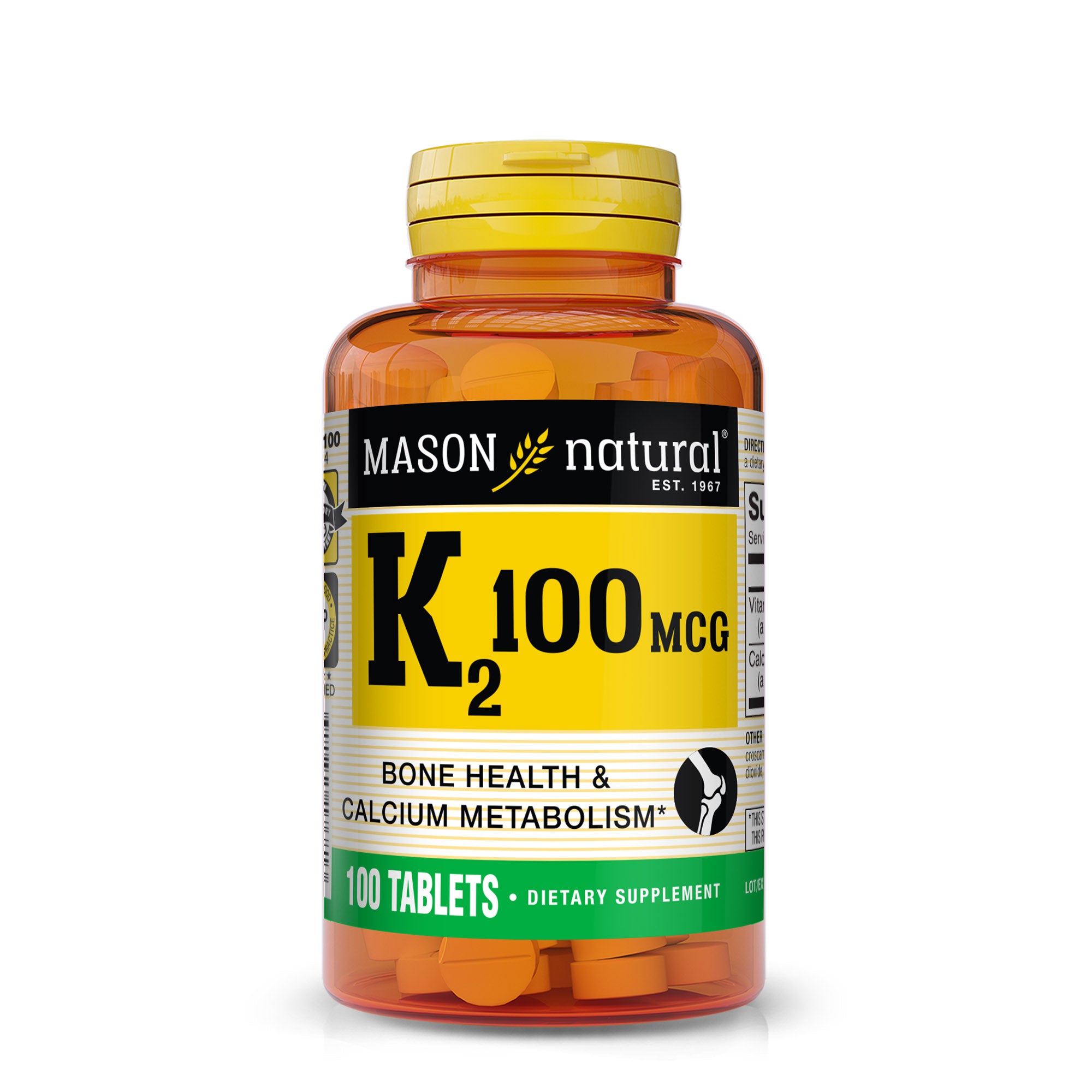 Вітамін K2, Mason Natural Vitamin K2, 100 мкг, 100 таблеток