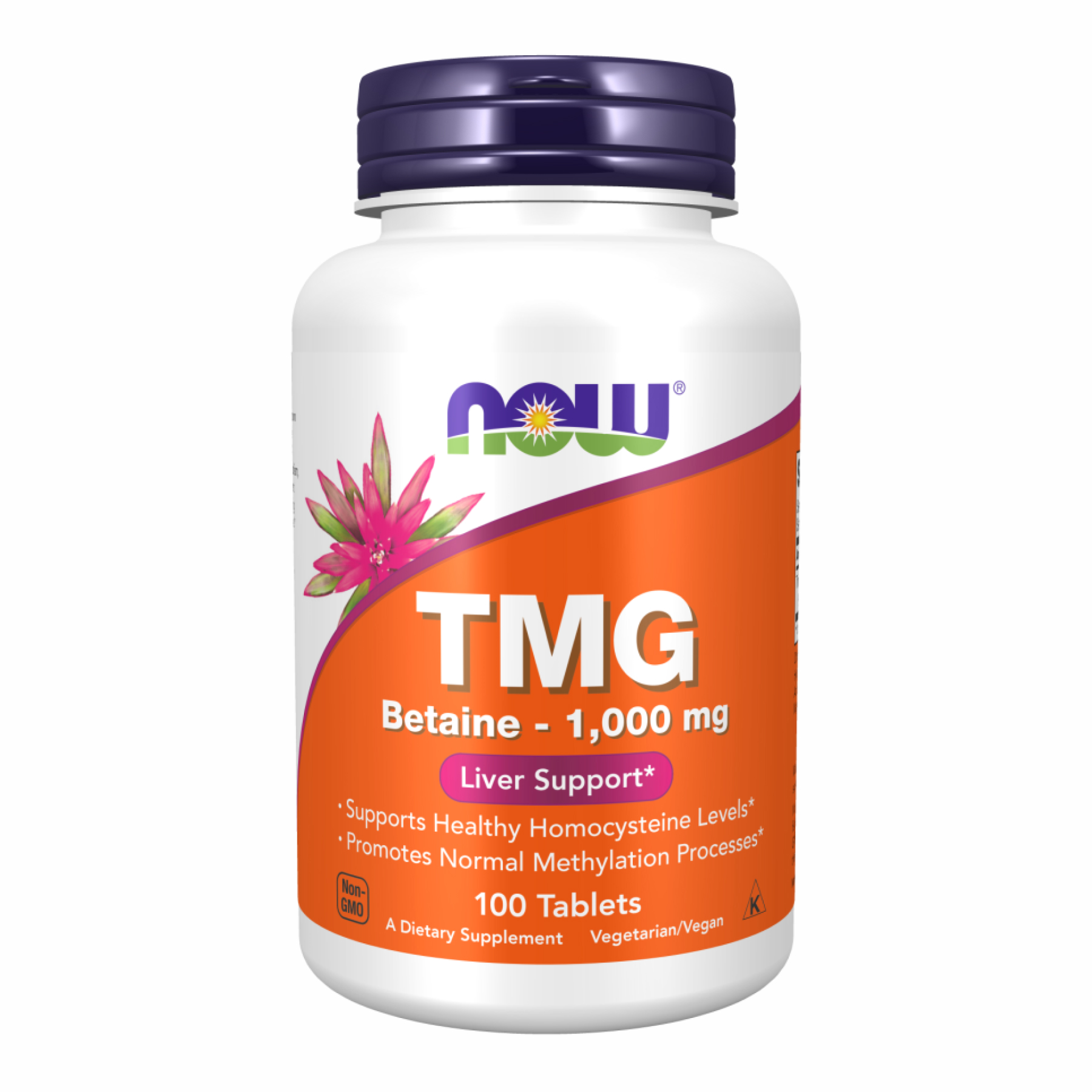 Триметилгліцин (ТМГ), Now Foods TMG 1000 mg, 100 таблеток