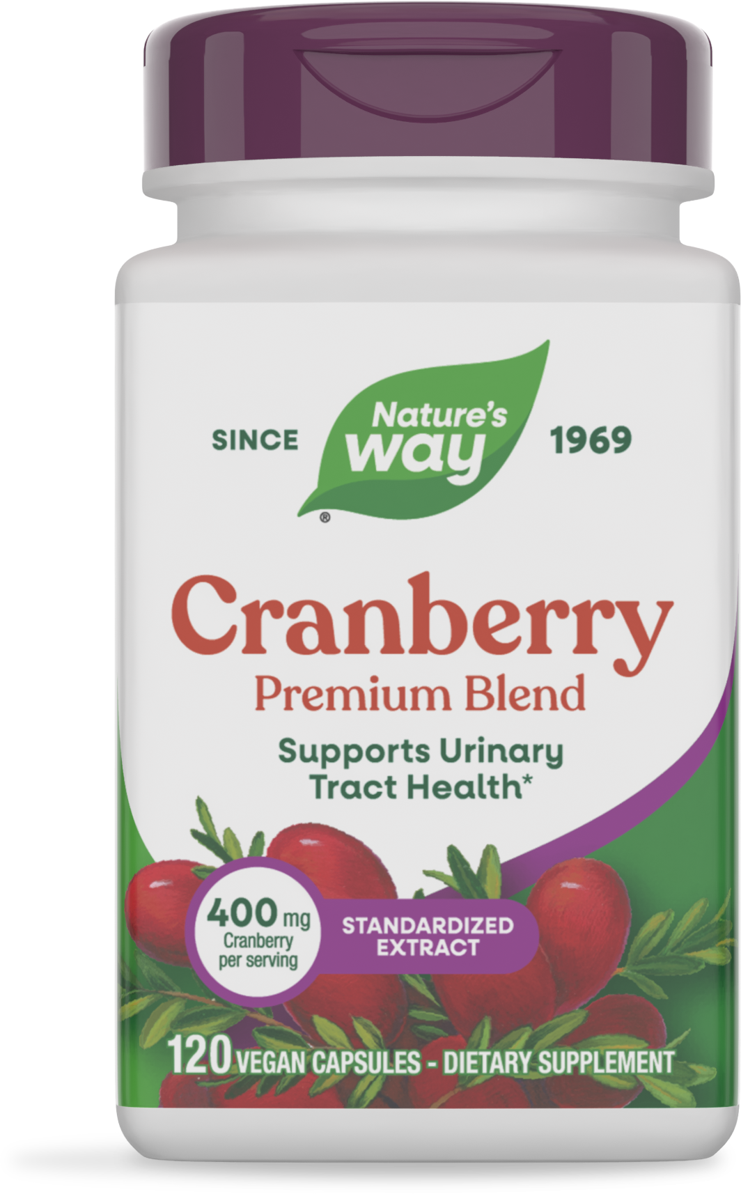 Журавлина, Nature's Way Cranberry Premium Blend, 400 мг, 120 вегетаріанських капсул (Журавлина)